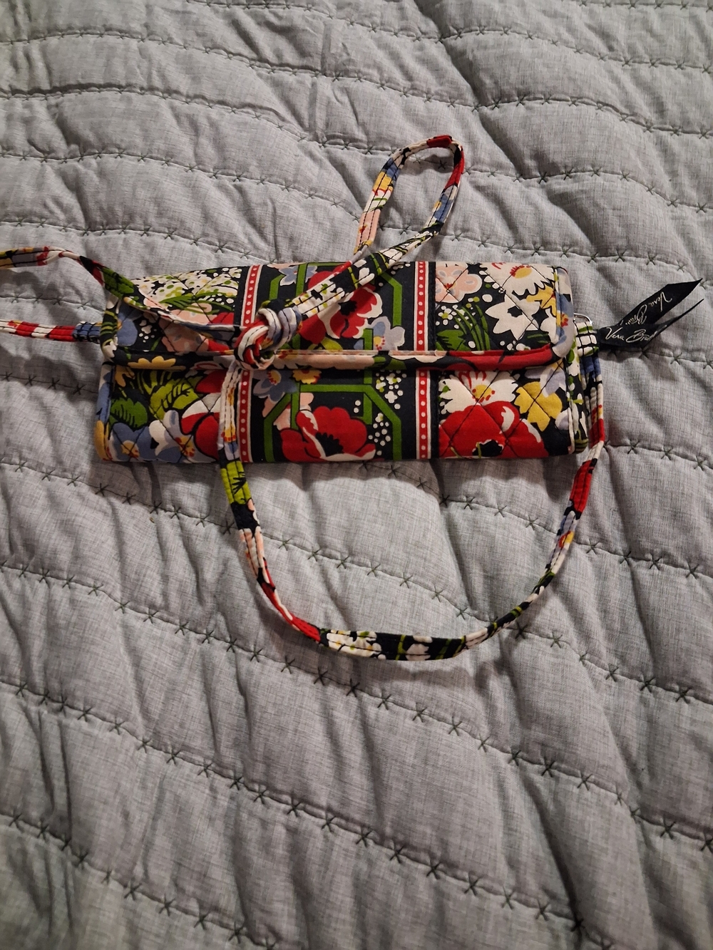 Vera Bradley Floral Roll-Up Wristlet in Red, Green, Blue and Yellow